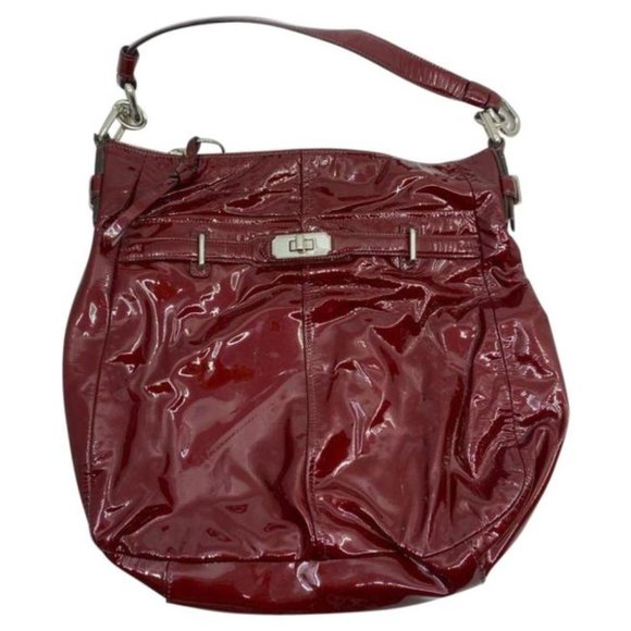 Coach Patent Leather Red Large Medium Shoulder Bag - Picture 1 of 13